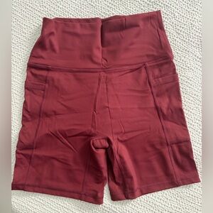 Aerie High-Waisted Maroon Bike Shorts
